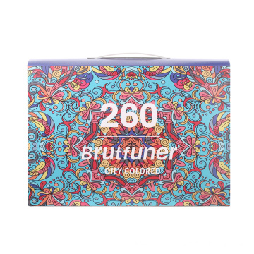 Brutfuner 260 COLORS Lápices de color de aceite Pencilos de plástico Pencilos de color para niños Suministros escolares